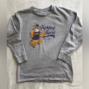 Fighting Tigers Gray Kids Long Sleeve Shirt